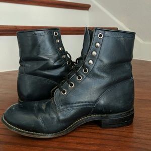 Justin vintage navy boots
